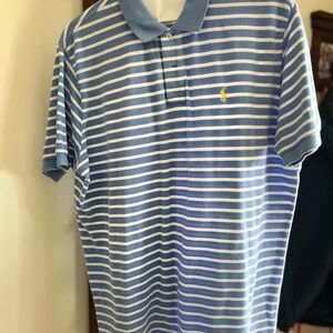 Polo by Ralph Lauren Sky Blue and White Striped Polo